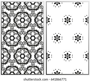 Vector monochrome seamless patterns set. Abstract background. Geometric seamless pattern in modern stylish. Vector seamless pattern