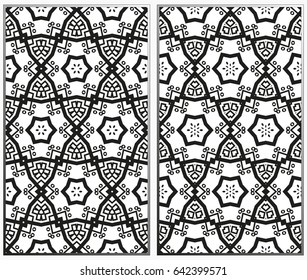 Vector monochrome seamless patterns set. Abstract background. Geometric seamless pattern in modern stylish. 
