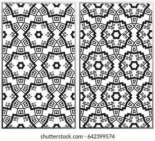 Vector monochrome seamless patterns set. Abstract background. Geometric seamless pattern in modern stylish. 