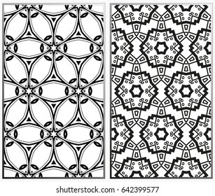Vector monochrome seamless patterns set. Abstract background. Geometric seamless pattern in modern stylish. 

