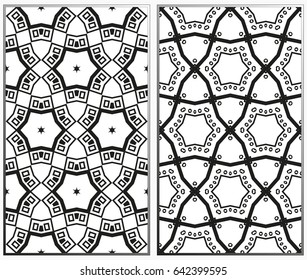 Vector monochrome seamless patterns set. Abstract background. Geometric seamless pattern in modern stylish. 