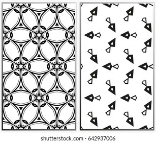 Vector monochrome seamless patterns set. Abstract background. Geometric seamless pattern in modern stylish. Vector seamless pattern