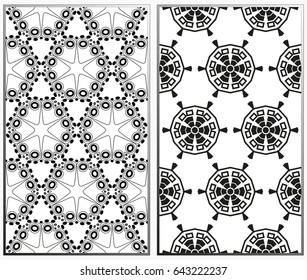 Vector monochrome seamless patterns set. Abstract background. Geometric seamless pattern in modern stylish. Vector seamless pattern