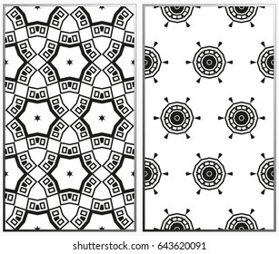 Vector monochrome seamless patterns set. Abstract background. Geometric seamless pattern in modern stylish. Vector seamless pattern