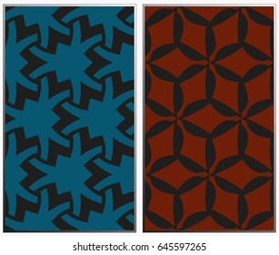 Vector monochrome seamless patterns set, abstract geometric texture. Ornament for interior design. Repeating abstract background with chaotic strokes.