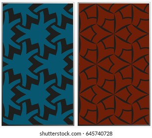 Vector monochrome seamless patterns set, abstract geometric texture. Ornament for interior design. Repeating abstract background with chaotic strokes.