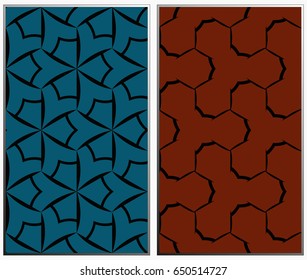 Vector monochrome seamless patterns set, abstract geometric texture. Ornament for interior design. Repeating abstract background with chaotic strokes.