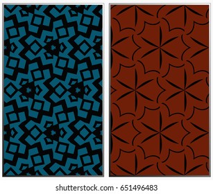 Vector monochrome seamless patterns set, abstract geometric texture. Ornament for interior design. Repeating abstract background with chaotic strokes.