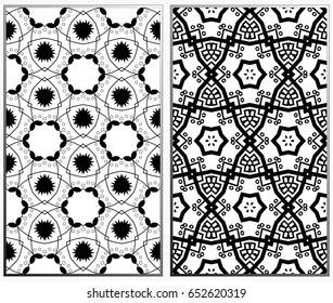 Vector monochrome seamless patterns set. Abstract background. Geometric seamless pattern in modern stylish. Vector seamless pattern