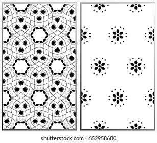 Vector monochrome seamless patterns set. Abstract background. Geometric seamless pattern in modern stylish. Vector seamless pattern
