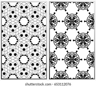 Vector monochrome seamless patterns set. Abstract background. Geometric seamless pattern in modern stylish. Vector seamless pattern