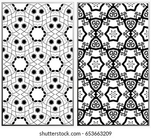 Vector monochrome seamless patterns set. Abstract background. Geometric seamless pattern in modern stylish. Vector seamless pattern