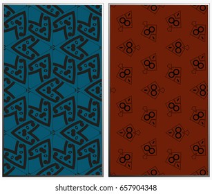 Vector monochrome seamless patterns set. Abstract background. Geometric seamless pattern in modern stylish. Vector seamless pattern