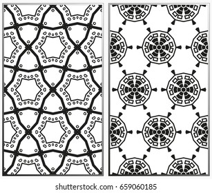 Vector monochrome seamless patterns set. Abstract background. Geometric seamless pattern in modern stylish. Vector seamless pattern