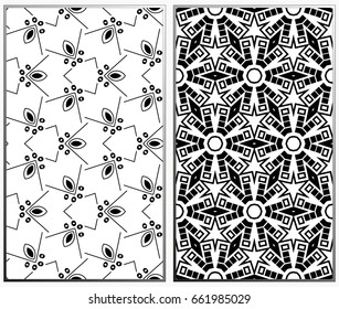 Vector monochrome seamless patterns set. Abstract background. Geometric seamless pattern in modern stylish. Vector seamless pattern