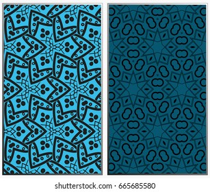 Vector monochrome seamless patterns set. Abstract background. Geometric seamless pattern in modern stylish. Vector seamless pattern
