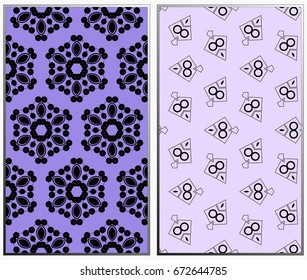 Vector monochrome seamless patterns set. Abstract background. Geometric seamless pattern in modern stylish. Vector seamless pattern