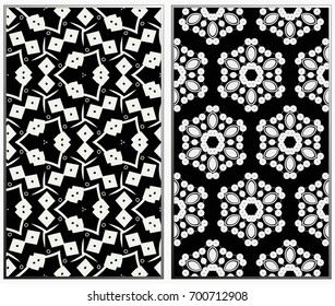 Vector monochrome seamless patterns set. Abstract background. Geometric seamless pattern in modern stylish. Vector seamless pattern
