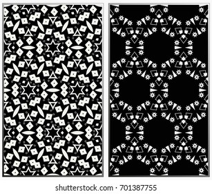 Vector monochrome seamless patterns set. Abstract background. Geometric seamless pattern in modern stylish. Vector seamless pattern