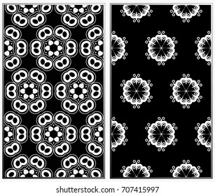 Vector monochrome seamless patterns set. Abstract background. Geometric seamless pattern in modern stylish. Vector seamless pattern