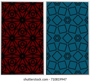 Vector monochrome seamless patterns set. Abstract background. Geometric seamless pattern in modern stylish. Vector seamless pattern