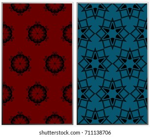 Vector monochrome seamless patterns set. Abstract background. Geometric seamless pattern in modern stylish. Vector seamless pattern