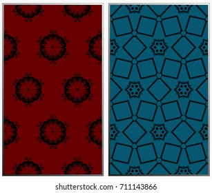 Vector monochrome seamless patterns set. Abstract background. Geometric seamless pattern in modern stylish. Vector seamless pattern