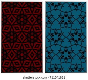 Vector monochrome seamless patterns set. Abstract background. Geometric seamless pattern in modern stylish. Vector seamless pattern