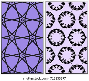 Vector monochrome seamless patterns set. Abstract background. Geometric seamless pattern in modern stylish. Vector seamless pattern