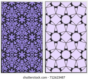Vector monochrome seamless patterns set. Abstract background. Geometric seamless pattern in modern stylish. Vector seamless pattern