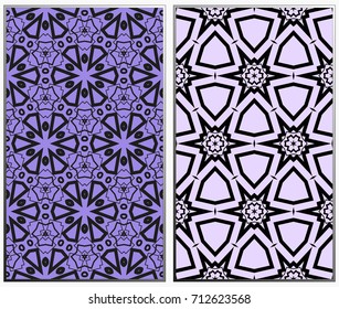 Vector monochrome seamless patterns set. Abstract background. Geometric seamless pattern in modern stylish. Vector seamless pattern