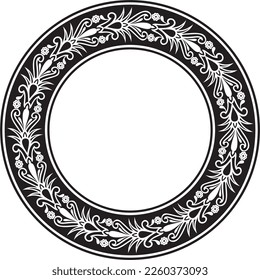 Vector monochrome seamless round Egyptian ornament. Infinite circle, ring, border, Ancient Egypt frame. Suitable for sandblasting, laser and plotter cutting.
