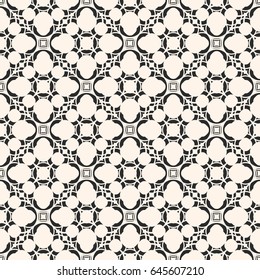 Vector monochrome seamless texture, arabic pattern with floral figures, delicate lattice, mosaic tiles. Abstract geometric background. Design element for decoration, covers, prints, fabric, digital