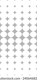 Vector monochrome seamless transition, simple geometric texture, flash, stippling, halftone stars. Abstract repeat background. Design element for decor, prints, textile, fabric.
