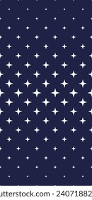 Vector monochrome seamless transition, simple geometric texture, flash, stippling, halftone stars. Abstract repeat background. Design element for decor, prints, textile, fabric.