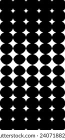 Vector monochrome seamless transition, simple geometric texture, flash, stippling, halftone stars. Abstract repeat background. Design element for decor, prints, textile, fabric.