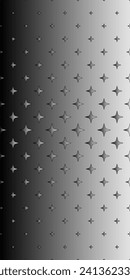 Vector monochrome seamless transition, simple geometric texture, flash, stippling, halftone stars. Abstract repeat background. Design element for decor, prints, textile, fabric.