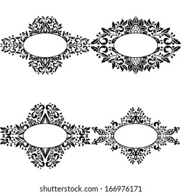 Vector monochrome set with elements for design your text