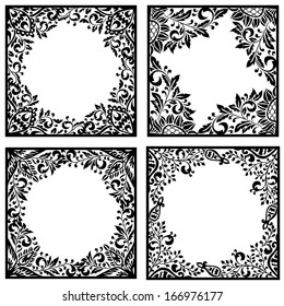 Vector monochrome set with elements for design your text