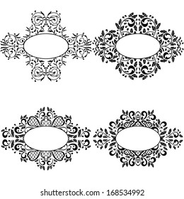 Vector monochrome set with elements for design your text