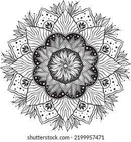 Vector Monochrome Set of Mandalas. Round Abstract Objects Isolated On White Background. Ethnic Decorative Element