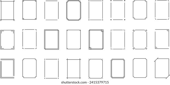 
Vector Monochrome Simple Line Frame Set