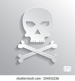 Vector monochrome skull icon for your business. EPS