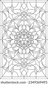 Vector monochrome square European ornament. Classic pattern of Ancient Greece, Roman Empire. Suitable for sandblasting, plotter and laser cutting. Template for stained glass