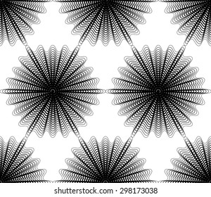 Vector monochrome stripy endless pattern, art continuous geometric background with graphic lines.