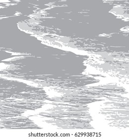 Vector monochrome texture of the ocean tide