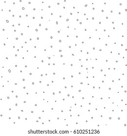 Vector monochrome texture, seamless pattern with hand drawn chaotic spots & drops. Stylish trendy subtle abstract background. Dotted minimalist design for print, decor, wrapping, textile, web, digital