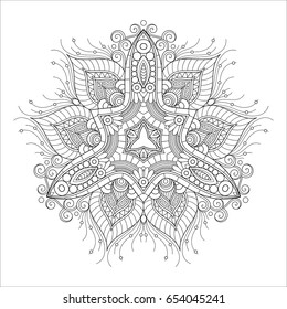 Vector Monochrome Triangle. Abstract Object Isolated On White Background. Ethnic Decorative Element