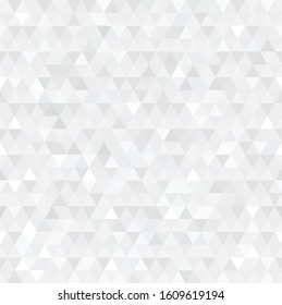 Vector monochrome triangular mosaic seamless texture. Abstract geometric pattern. Low poly background.