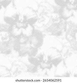 vector monochrome two tones trendy hand drawn vintage textur floral seamless print geomteric pattern design haltone polka dots